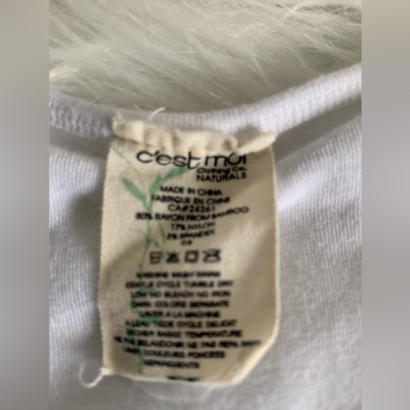 2pc C’est Moi Shell Black/Long sleeve top white SZ:OS - Picture 3 of 6